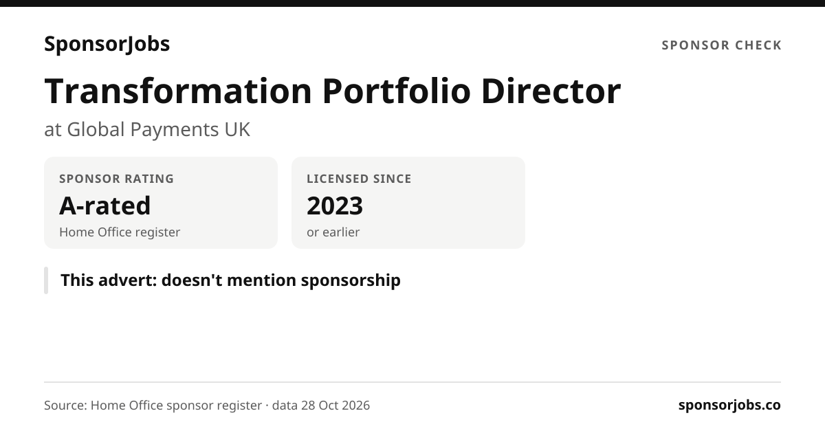 Transformation Portfolio Director at Global Payments UK — United ...